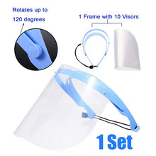 Load image into Gallery viewer, Adjustable Face Shield Visor - 1 Frame and 10 Visors - Reusable