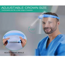 Load image into Gallery viewer, Adjustable Face Shield Visor - 1 Frame and 10 Visors - Reusable