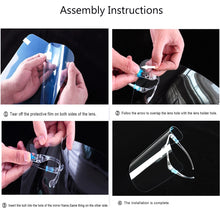 Load image into Gallery viewer, Clear Glasses Style Face Shield Changeable Visors - Includes 5 Visors