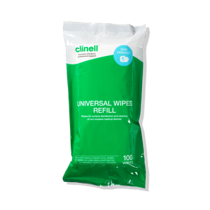 Clinell Universal Wipes Tub Refill - 100 Wipes - CWTUB100R