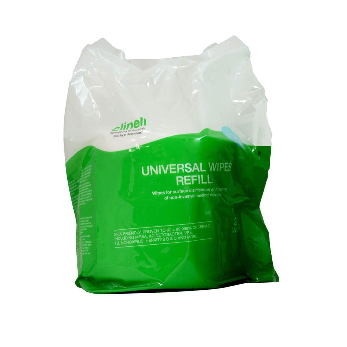 Clinell Universal Wipes Bucket Refill Pack of 225 Wipes Medical Care