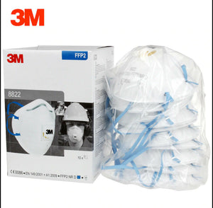 3M 8822 Valved Hand-Sanding and Power Tool FFP2 Dust Mask (Box of 10)
