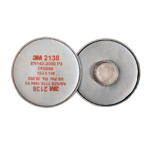 3M 2138-P3 Particulate Filters + nuisance level organic vapour and Gas (Pair)