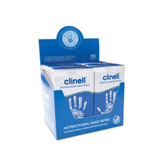 Load image into Gallery viewer, Clinell Antibacterial Hand Wipes (individually wrapped) - Box of 100 Wipes
