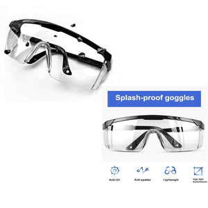 Clear Glass, Safety Glasses Splash Dust Protection