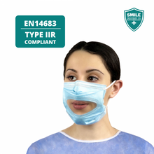 Load image into Gallery viewer, Smile Shield Type IIR Face Masks With Clear Panel (Box of 50 Masks)
