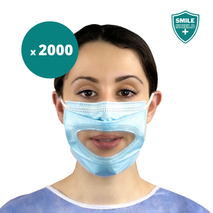 Smile Shield Type IIR Face Masks With Clear Panel (Box of 50 Masks)