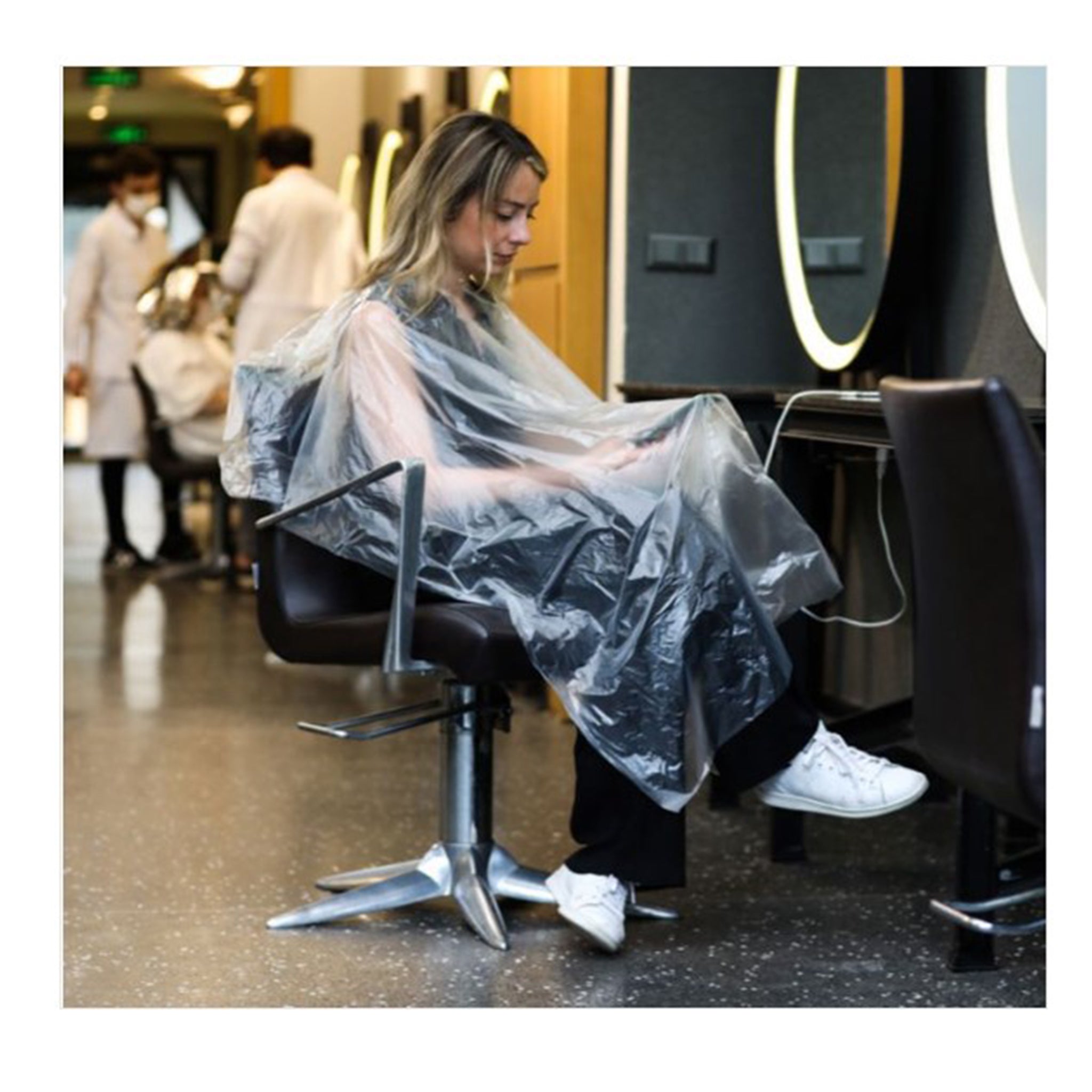 50/100 Pieces Disposable Hair Cutting Cape Salon Gowns Salon Capes Cloth  Apron - AliExpress