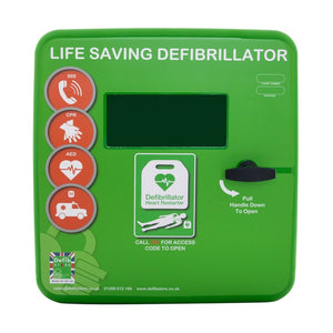 Polycarbonate Outdoor Defibrillator Cabinet with Heating System and Interior Light Green