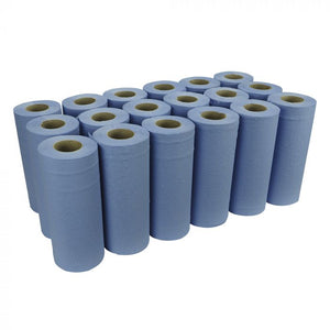 Essentials 2 Ply 10" Blue Wiper Rolls - 40m