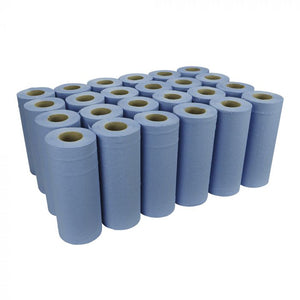 Essentials 2 Ply 10" Blue Wiper Rolls - 40m