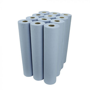 Essentials 2 Ply 20" Blue Couch Rolls - 50cm x 40m
