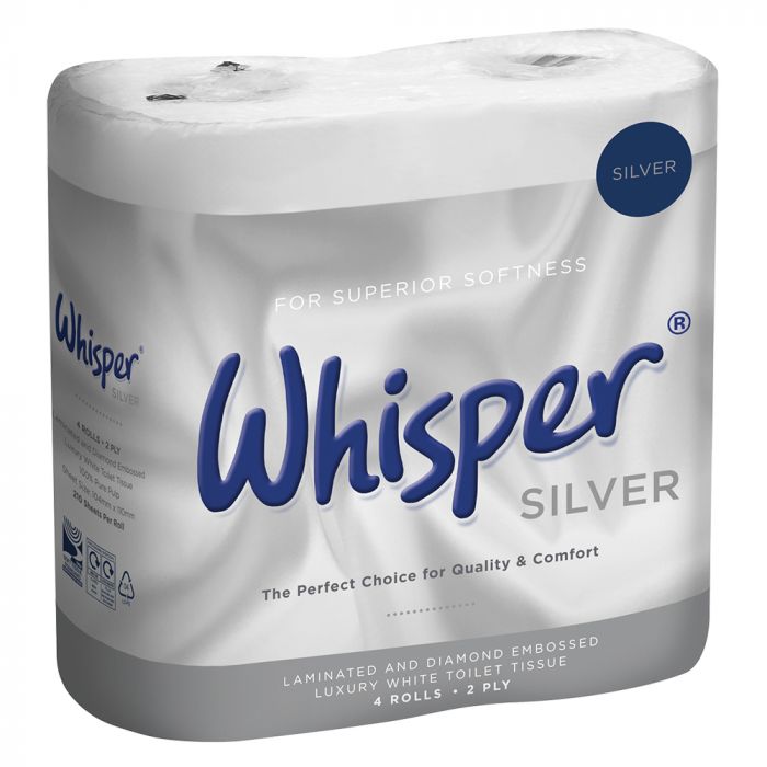 Whisper Silver 2 Ply Luxury Toilet Rolls