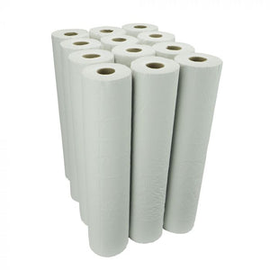 Essentials 2 Ply 20" White Couch Rolls - 50cm x 40m