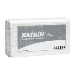 344388 Katrin 2 Ply White Premium C Fold Hand Towel