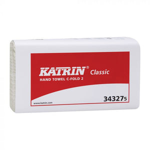 343275 Katrin 2 Ply Classic C Fold White Hand Towels