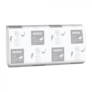 Katrin 61624 Plus 2 Ply White Easy Flush M2 Z Fold Hand Towels (Narrow Fold)