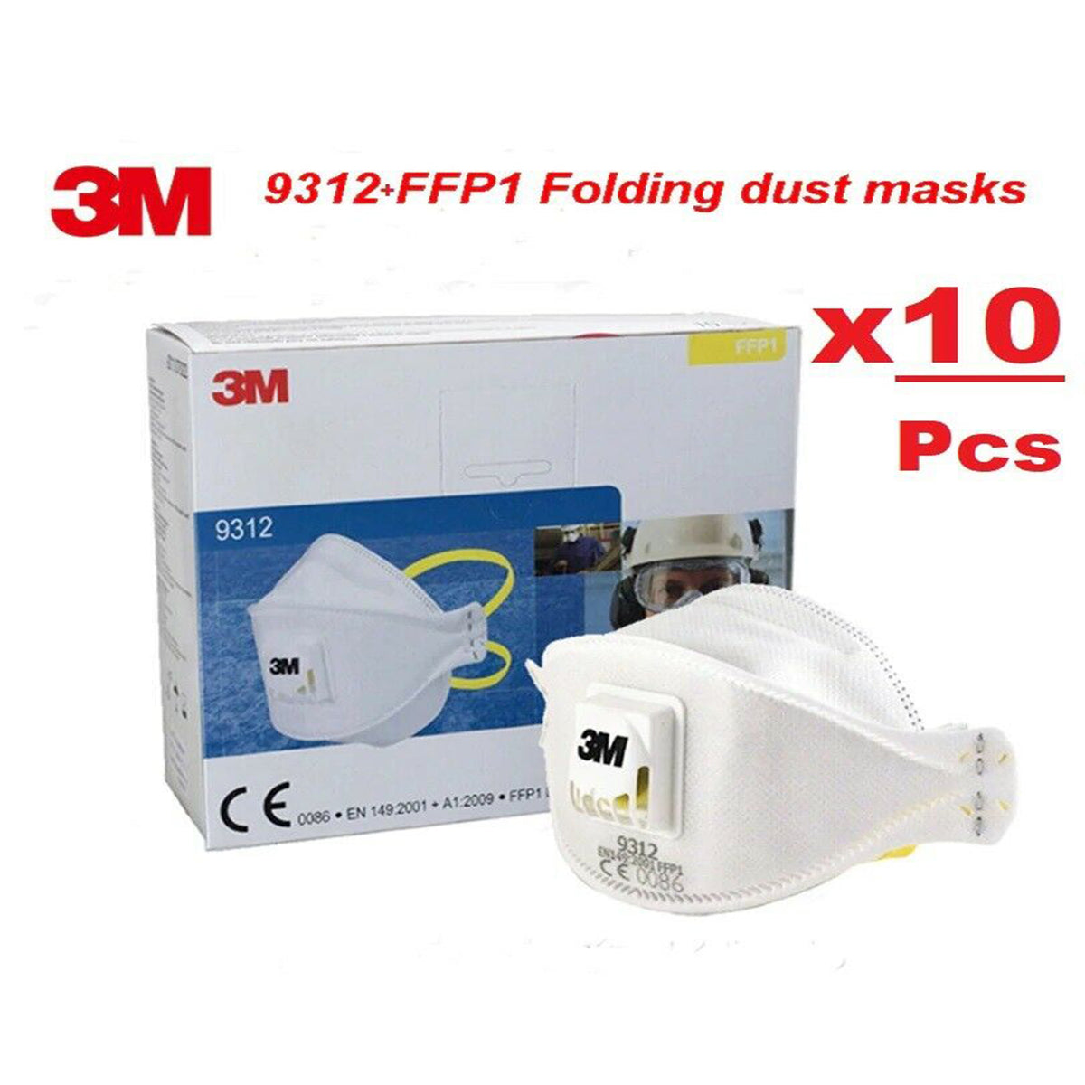 3M Aura 9312+ Valved Fold Flat FFP1 Dust Mask (Pack of 10) – Medical ...