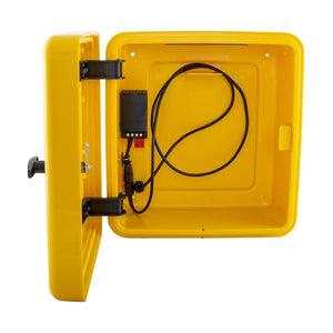 Polycarbonate Outdoor Defibrillator Cabinet with Heating System and Interior Light Yellow
